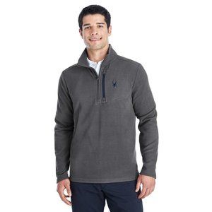 🌼HP🌼 Spyder Men's Gray/Navy Blue Long Sleeve 1/4 Zip Fleece Pullover - M